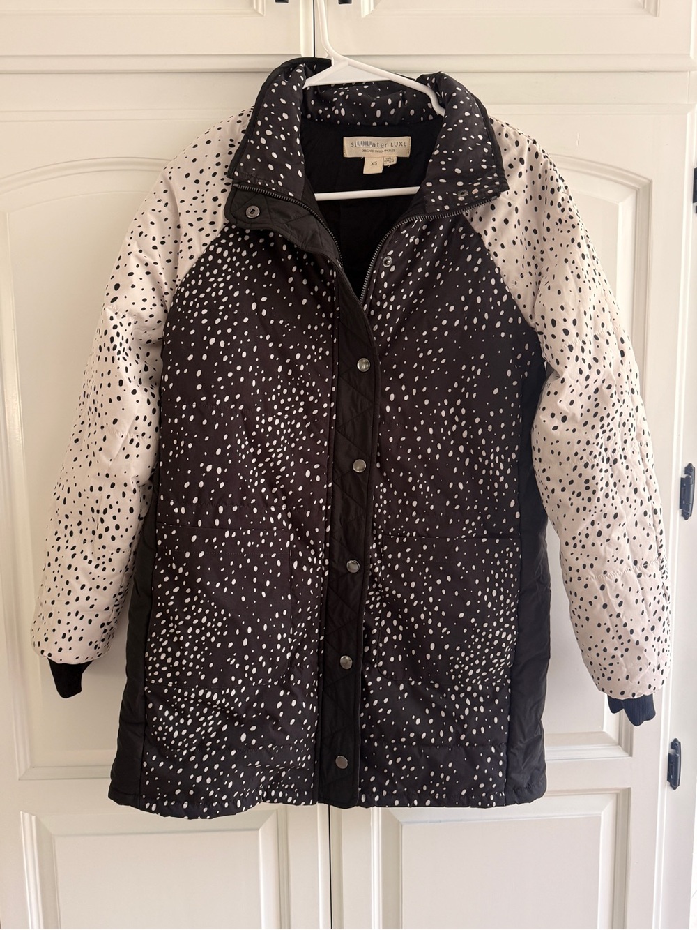 Kids' Black & White Dot Puffer Jacket